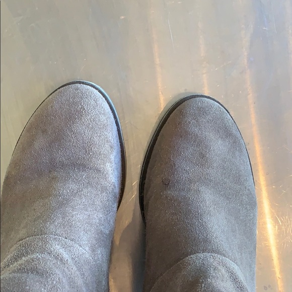 Genuine Suede Zip Ankle Bootie, Cement Gray - Picture 6 of 12